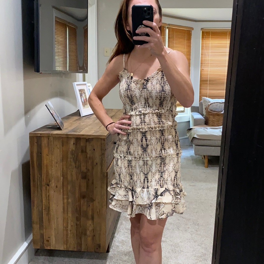 Olivaceous smocked dress S